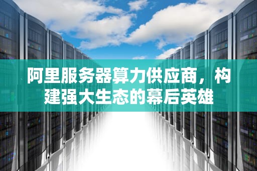 阿里服务器算力供应商，构建强大生态的幕后英雄