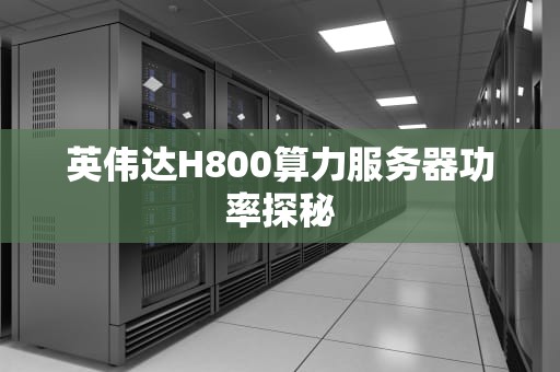 英伟达H800算力服务器功率探秘