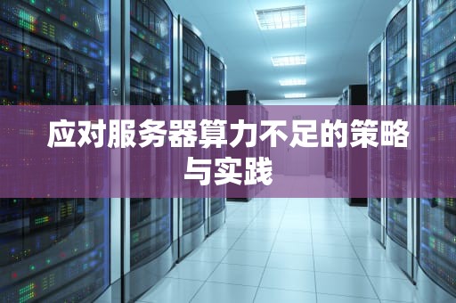应对服务器算力不足的策略与实践