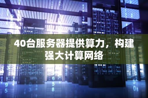 40台服务器提供算力，构建强大计算网络