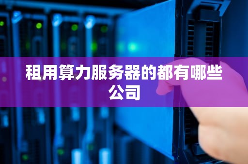 租用算力服务器的都有哪些公司