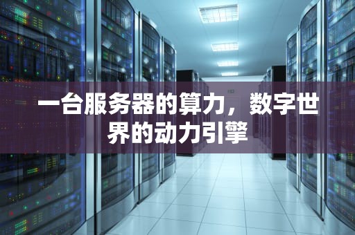 一台服务器的算力，数字世界的动力引擎