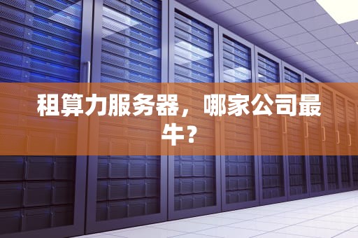 租算力服务器，哪家公司最牛？