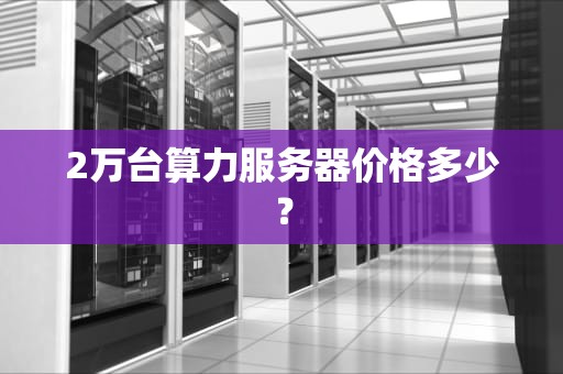 2万台算力服务器价格多少？