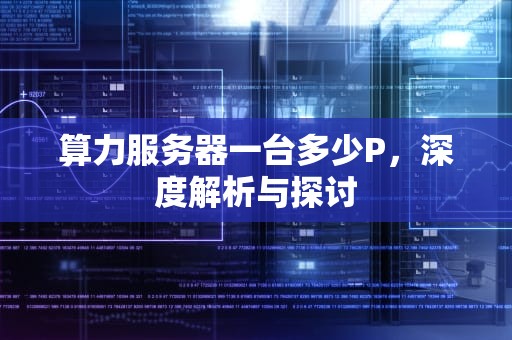 算力服务器一台多少P，深度解析与探讨