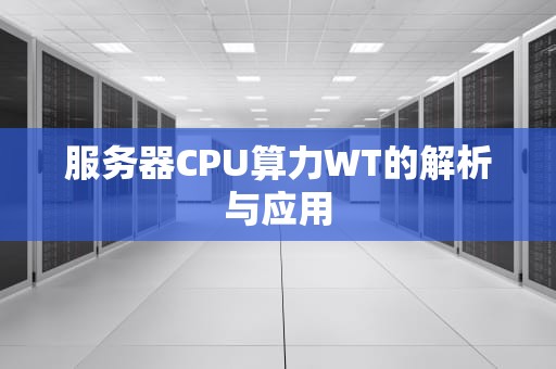 服务器CPU算力WT的解析与应用