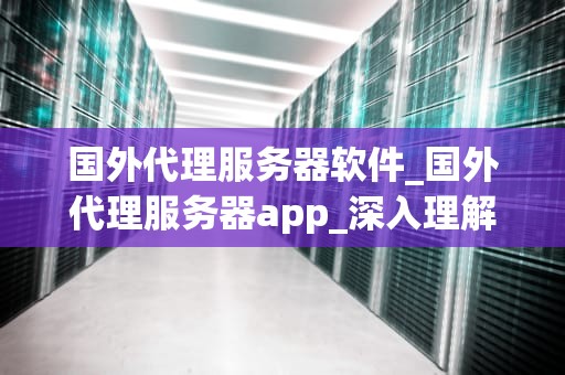 国外代理服务器软件_国外代理服务器app_深入理解国外代理服务器软件