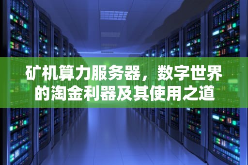 矿机算力服务器，数字世界的淘金利器及其使用之道