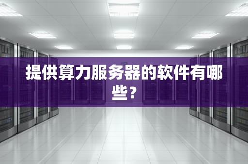 提供算力服务器的软件有哪些？