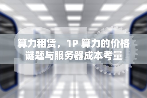 算力租赁，1P 算力的价格谜题与服务器成本考量