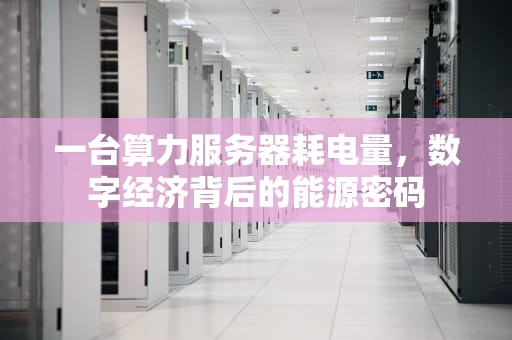 一台算力服务器耗电量，数字经济背后的能源密码
