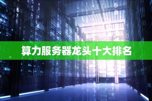 算力服务器龙头十大排名