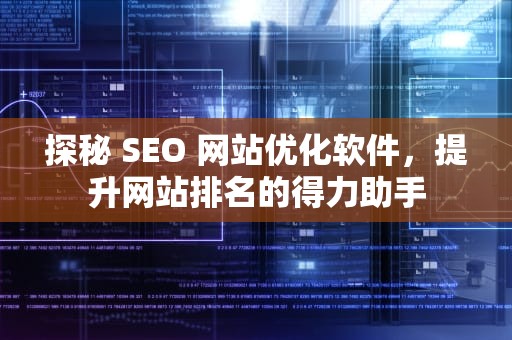 探秘 SEO 网站优化软件，提升网站排名的得力助手