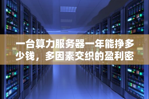 一台算力服务器一年能挣多少钱，多因素交织的盈利密码