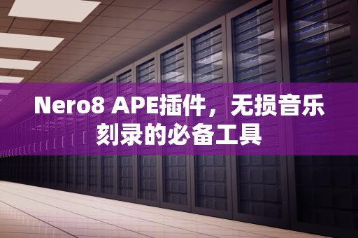 Nero8 APE插件，无损音乐刻录的必备工具