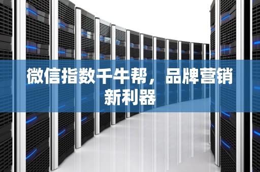 微信指数千牛帮，品牌营销新利器