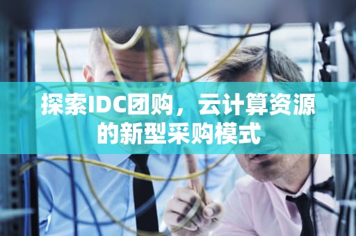 探索IDC团购，云计算资源的新型采购模式