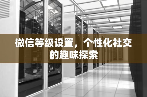 微信等级设置，个性化社交的趣味探索