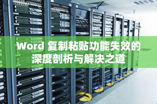 Word 复制粘贴功能失效的深度剖析与解决之道 Word 复制粘贴功能失效的深度剖析与解决之道
