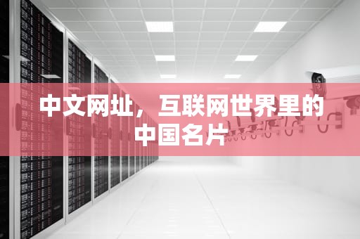 中文网址，互联网世界里的中国名片