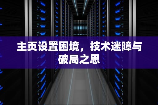 主页设置困境，技术迷障与破局之思