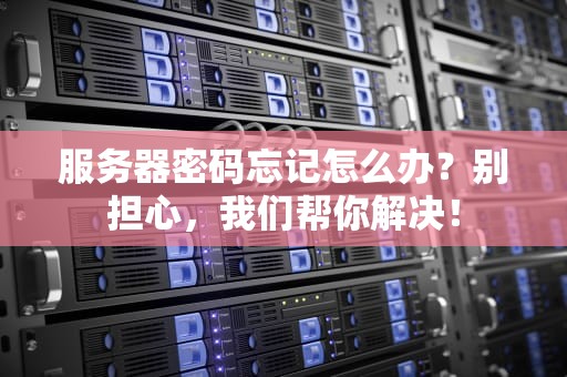 服务器密码忘记怎么办？别担心，我们帮你解决！