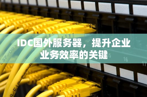 IDC国外服务器，提升企业业务效率的关键