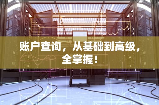 账户查询，从基础到高级，全掌握！