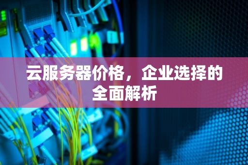 云服务器价格，企业选择的全面解析