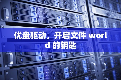 优盘驱动，开启文件 world 的钥匙
