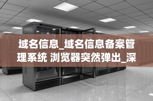 域名信息_域名信息备案管理系统 浏览器突然弹出_深入理解域名信息的重要性及其应用