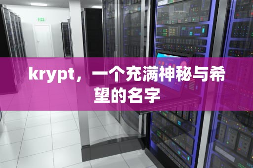 krypt，一个充满神秘与希望的名字