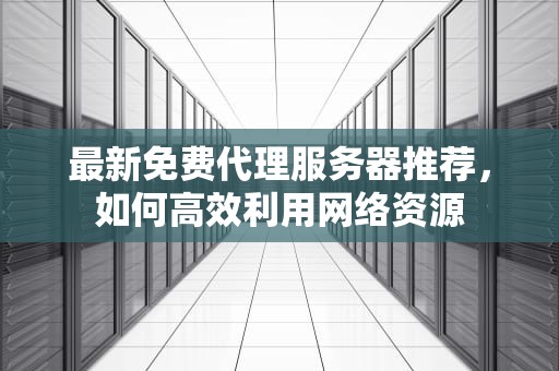 最新免费代理服务器推荐，如何高效利用网络资源