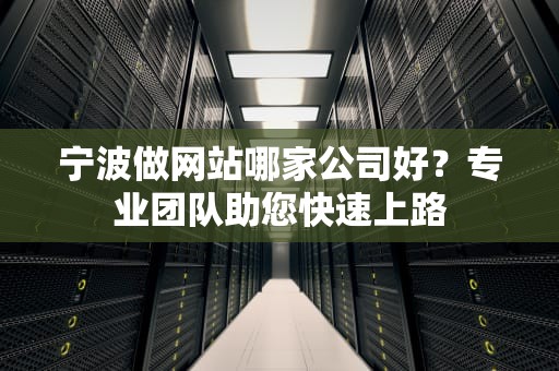 宁波做网站哪家公司好？专业团队助您快速上路