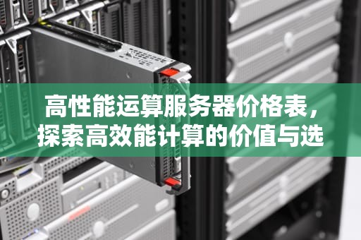 高性能运算服务器价格表，探索高效能计算的价值与选择