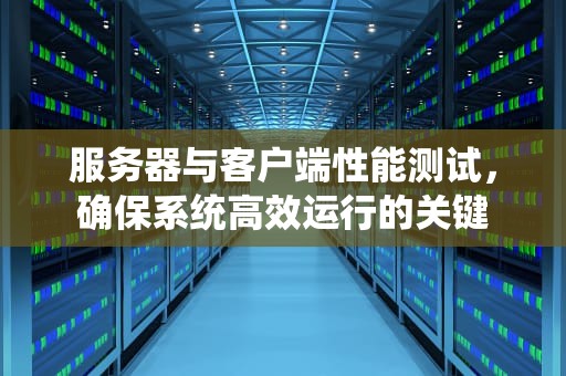 服务器与客户端性能测试，确保系统高效运行的关键