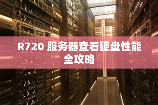 R720 服务器查看硬盘性能全攻略
