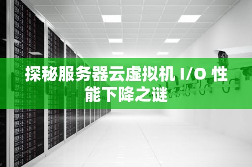 探秘服务器云虚拟机 I/O 性能下降之谜