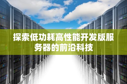 探索低功耗高性能开发版服务器的前沿科技