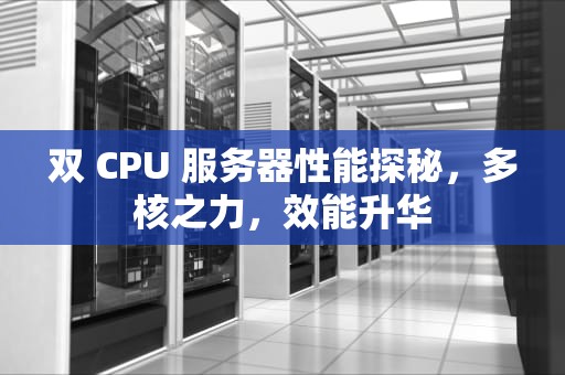 双 CPU 服务器性能探秘，多核之力，效能升华
