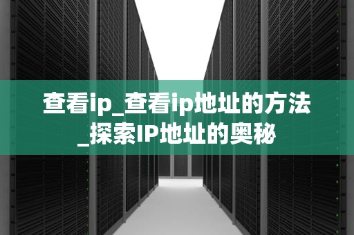 查看ip_查看ip地址的方法_探索IP地址的奥秘