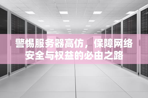 警惕服务器高仿，保障网络安全与权益的必由之路