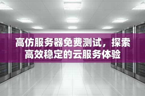 高仿服务器免费测试，探索高效稳定的云服务体验