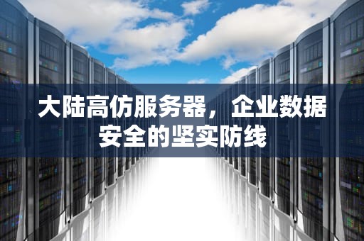 大陆高仿服务器，企业数据安全的坚实防线