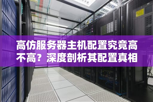 高仿服务器主机配置究竟高不高？深度剖析其配置真相