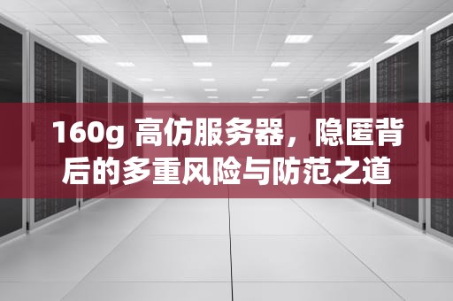 160g 高仿服务器，隐匿背后的多重风险与防范之道