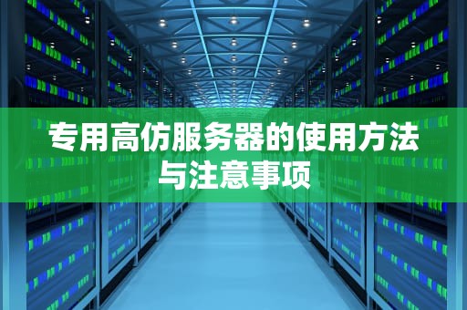 专用高仿服务器的使用方法与注意事项