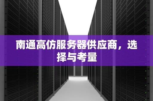 南通高仿服务器供应商，选择与考量