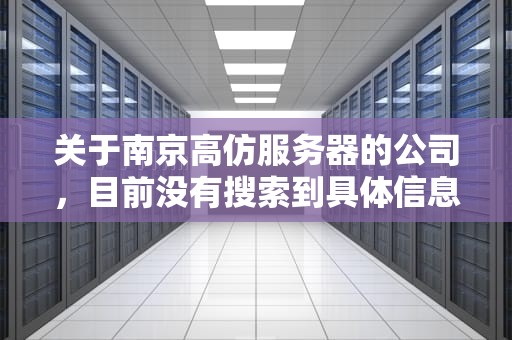 关于南京高仿服务器的公司，目前没有搜索到具体信息。不过，根据一般情况和常识，为您提供一些可能的查询途径