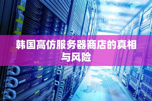 韩国高仿服务器商店的真相与风险